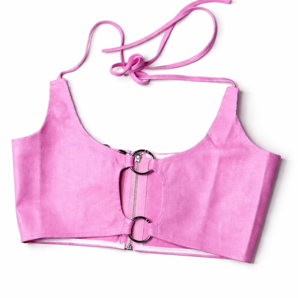PrettyLittleThing - Pink Women's Crop Top - Picture 2 of 4